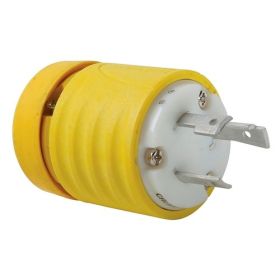 Pass & Seymour Turnlok CRL630-P 3-Phase Corrosion Resistant Locking Plug, 250 VAC, 30 A, 2 Poles, 3 Wires, Gray