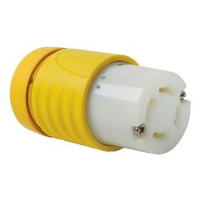 Pass & Seymour Turnlok CRL1430-C 3-Phase Heavy Duty Locking Connector, 125/250 VAC, 30 A, 3 Poles, 4 Wires, Gray