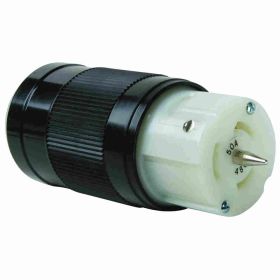 Pass & Seymour Turnlok CS8464 California Standard Connector, 480 VAC, 50 A, 2 Poles, 3 Wires, Black