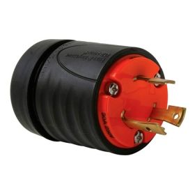 Pass & Seymour Turnlok IGL630-P 3-Phase Isolated Ground Locking Plug, 250 VAC, 30 A, 2 Poles, 3 Wires, Gray