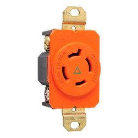 Pass & Seymour Turnlok IGL1420-R 3-Phase Isolated Ground Locking Receptacle, 125/250 VAC, 20 A, 3 Poles, 4 Wires, Gray