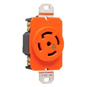 Pass & Seymour Turnlok IGL2330-R 3-Phase Isolated Ground Locking Receptacle, 347/480 VAC, 30 A, 3 Poles, 4 Wires, Gray