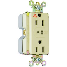 Pass & Seymour IG5262-ISP Duplex Surge Protective TVSS Straight Blade Receptacle, 125 VAC, 15 A, 2 Poles, 3 Wires, Ivory