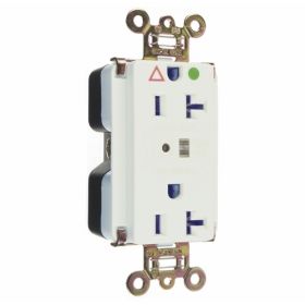 Pass & Seymour IG8300-WSP Duplex Surge Protective TVSS Straight Blade Receptacle, 125 VAC, 20 A, 2 Poles, 3 Wires, White