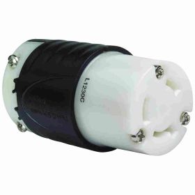 Pass & Seymour Turnlok L1230-C 3-Phase Locking Connector, 480 VAC, 30 A, 2 Poles, 3 Wires, Gray