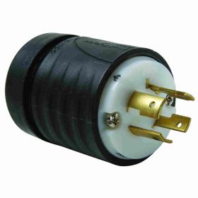 Pass & Seymour Turnlok L2020-P Locking Plug, 347/600 VAC, 20 A, 4 Poles, 4 Wires, Black/White