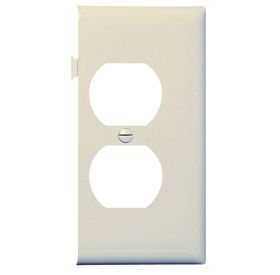 Pass & Seymour PJSE8-LA Semi-Jumbo End Section Sectional Wallplate, 1 Gang, Light Almond, 5-1/2 in, Thermoplastic