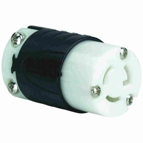 Pass & Seymour Turnlok PSL715-C 3-Phase Locking Connector 277 VAC 15 A 2 Poles 3 Wires Black/White