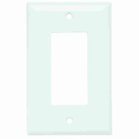 Pass & Seymour Sierraplex SPJ26-W Junior Jumbo Wallplate, 1 Gang, White, 7 in H x 3-1/8 in W, Thermoplastic