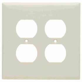 Pass & Seymour Sierraplex SPJ82-LA Junior Jumbo Wallplate, 2 Gangs, Light Almond, 5 in H x 4.93 in W, Thermoplastic