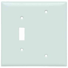 Pass & Seymour Sierraplex SPJ113-W Junior Jumbo Standard Sized Combination Wallplate, 1 Gang, White, 5 in, Thermoplastic