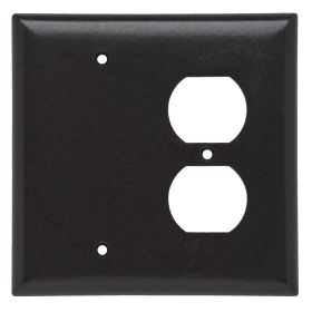 Pass & Seymour SPJ138 Junior Jumbo Combination Wallplate With Color Matching Screws, 1 Gang, Brown, 5.87 x 5.87 x 0.3 in, Thermoplastic