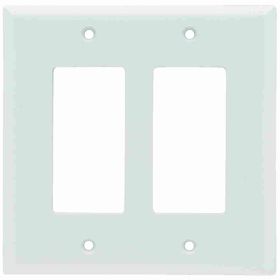 Pass & Seymour Sierraplex SPJ262-W Junior Jumbo Wallplate, 2 Gangs, White, 5 in H x 4.93 in W, Thermoplastic