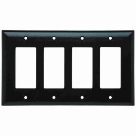 Pass & Seymour SPJ264 Junior Jumbo Decorator Wallplate With Color Matching Screws, 4 Gangs, 5 in, Thermoplastic, Brown