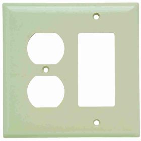 Pass & Seymour SPJ826-I Junior Jumbo Combination Wallplate With Color Matching Screws, 1 Gang, Ivory, 5 in, Thermoplastic