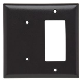 Pass & Seymour SPJ1426 Junior Jumbo Combination Wallplate With Color Matching Screws, 1 Gang, Brown, 5.87 x 5.87 x 0.3 in, Thermoplastic