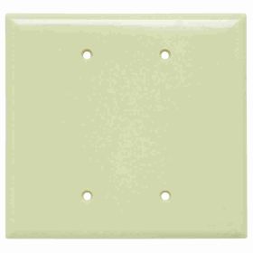 Pass & Seymour Sierraplex SPO23-I Jumbo Standard Sized Blank Wallplate, 2 Gangs, Ivory, 5 in, Thermoplastic