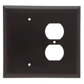 Pass & Seymour SPO138 Jumbo Combination Wallplate, 2 Gangs, Brown, 5.87 x 5.87 x 0.3 in, Thermoplastic