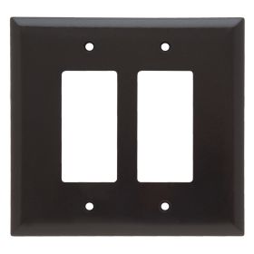 Pass & Seymour SPO262 Jumbo Decorator Wallplate With Color Matching Screws, 2 Gangs, 5.87 x 5.87 x 0.3 in, Thermoplastic, Brown