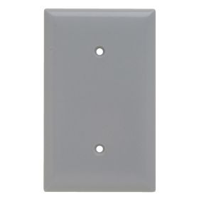 Pass & Seymour Sierraplex SP14-GRY Standard Blank Wallplate, 1 Gang, Gray, 5 x 3 x 0.35 in, Thermoplastic