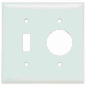 Pass & Seymour Sierraplex SP17-W Standard Combination Wallplate, 1 Gang, White, 5 in, Thermoplastic