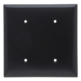 Pass & Seymour SP24-BK Standard Blank Wallplate, 2 Gangs, Black, 5 x 5 x 0.35 in, Thermoplastic