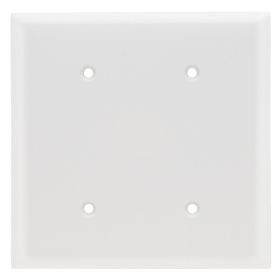 Pass & Seymour SP24-W Standard Blank Wallplate, 2 Gangs, White, 5 x 5 x 0.35 in, Thermoplastic