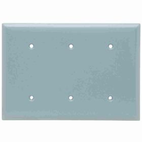 Pass & Seymour SP33-GRY Standard Blank Wallplate, 3 Gangs, Gray, 5 in, Thermoplastic