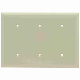 Pass & Seymour Sierraplex SP34-I Standard Blank Wallplate With Adjustment Yoke, 3 Gangs, Ivory, 5 in, Thermoplastic