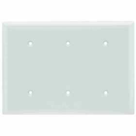 Pass & Seymour Sierraplex SP34-W Standard Blank Wallplate With Adjustment Yoke, 3 Gangs, White, 5 in, Thermoplastic