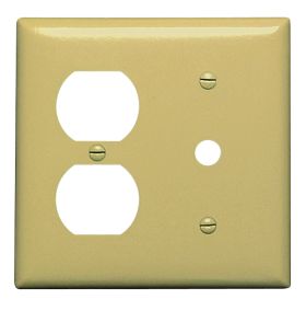 Pass & Seymour Sierraplex SP128-I Standard Combination Wallplate, 1 Gang, Ivory, 5 in, Thermoplastic