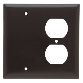 Pass & Seymour SP138 Standard Combination Wallplate With Color Matching Screws, 1 Gang, Brown, 5 x 4.87 x 0.35 in, Thermoplastic