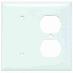 Pass & Seymour Sierraplex SP148-W Standard Combination Wallplate, 1 Gang, White, 5 in, Thermoplastic