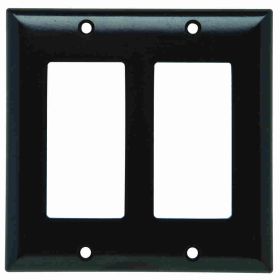 Pass & Seymour SP262-BK Standard Decorative Wallplate, 2 Gangs, Black, 5 in, Thermoplastic