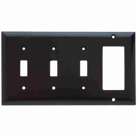 Pass & Seymour Sierraplex SP326 Standard Combination Wallplate, 3 Gangs, Brown, 5 in, Thermoplastic