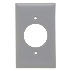 Pass & Seymour SP720-GRY Standard Receptacle Wallplate With Color Matching Screws, 1 Gang, Gray, 5 x 3 x 0.35 in, Thermoplastic