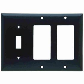 Pass & Seymour Sierraplex SP1262-BK Standard Combination Wallplate, 1 Gang, Black, 5 in, Thermoplastic