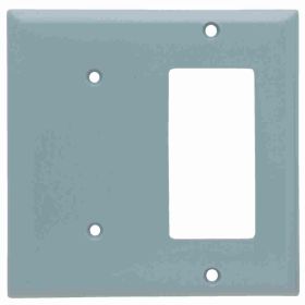 Pass & Seymour SP1426-GRY Standard Combination Wallplate, 1 Gang, Gray, 5 in, Thermoplastic