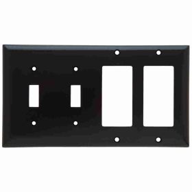 Pass & Seymour SP2262 Standard Combination Wallplate With Color Matching Screws, 2 Gangs, Brown, 5 in, Thermoplastic