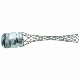 Pass & Seymour Flexcor STB150-SF Insulated Strain Relief Straight Male Liquidtight Conduit Grip, 1-1/2 in Conduit, 5-3/4 in L Mesh, Steel, Zinc Plated