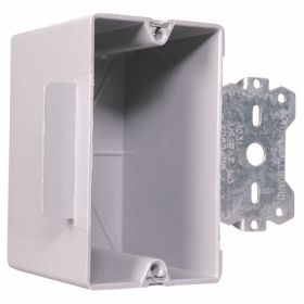 Pass & Seymour S1-18-S50 Slater Wood and Steel Stud Bracket Box With Quick Click and 3/8 in Offset, Plastic/Thermoplastic, 18 cu-in, 1 Gang, 1 Outlet