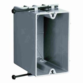 Pass & Seymour S1-22-RS Slater Deep Stud Box With Quick/Click, Steel/Thermoplastic, 22.5 cu-in, 1 Gang, 1 Outlet