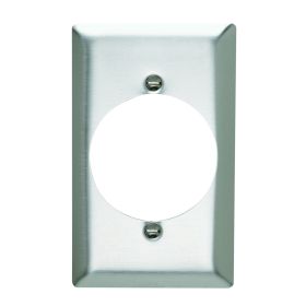 Pass & Seymour SS723 Standard Wallplate, 1 Gang, 4-1/2 in H x 2-3/4 in W, 302 Stainless Steel/Thermoplastic