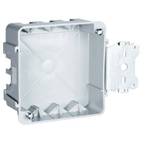 Pass & Seymour S44-21-SAC Slater Square Box With Threaded Mounting Holes, Thermoplastic, 21 cu-in, 1 Outlet