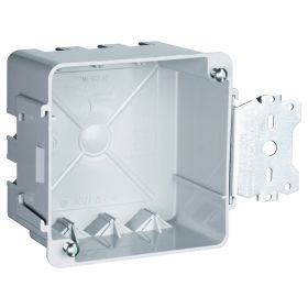 Pass & Seymour S44-35-SAC Slater Square Box With Threaded Mounting Holes, Thermoplastic, 35 cu-in, 4 Outlets