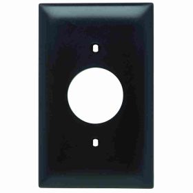 Pass & Seymour TradeMaster TP7-BK Standard Receptacle Wallplate, 1 Gang, Black, 5 in, Thermoplastic