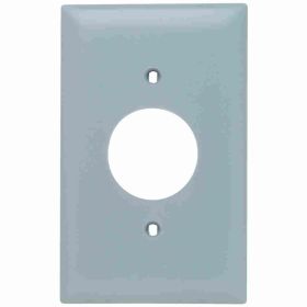 Pass & Seymour TradeMaster TP7-GRY Standard Receptacle Wallplate, 1 Gang, Gray, 5 in, Thermoplastic