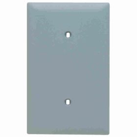 Pass & Seymour TradeMaster TP14-GRY Standard Blank Wallplate, 1 Gang, Gray, 5 in, Thermoplastic