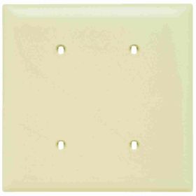 Pass & Seymour TradeMaster TP24-I Standard Blank Wallplate, 2 Gangs, Ivory, 5 in, Thermoplastic