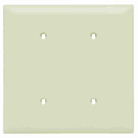 Pass & Seymour TradeMaster TP24-LA Standard Blank Wallplate, 2 Gangs, Light Almond, 5 in, Thermoplastic